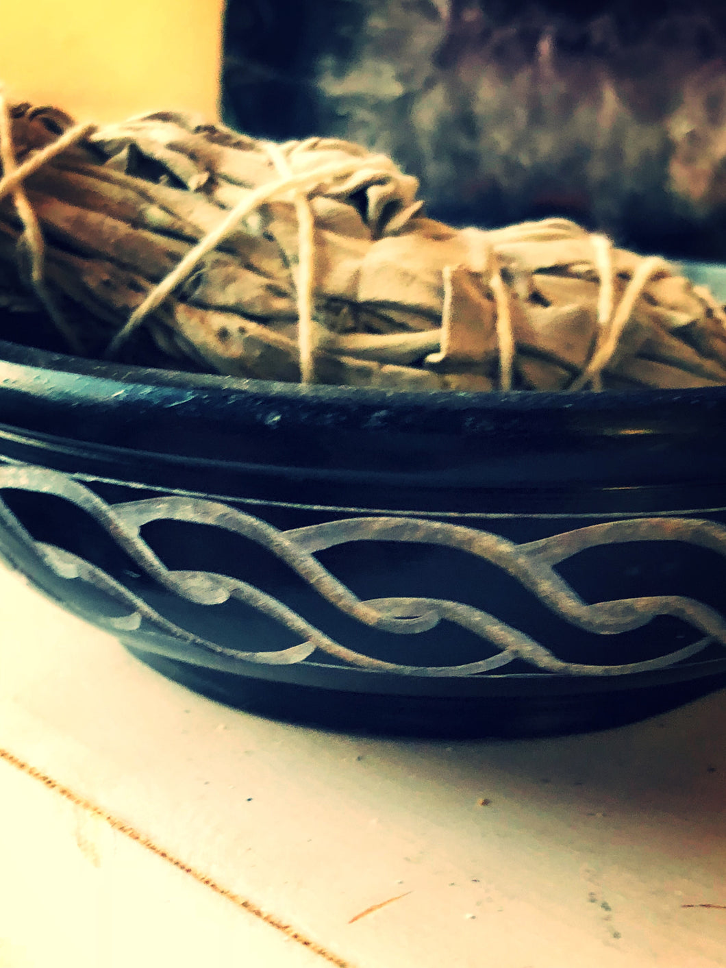 Ceramic Celtic Scrying or Smudge Bowl